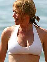 Rosanna Arquette in white bikini paparazzi shots